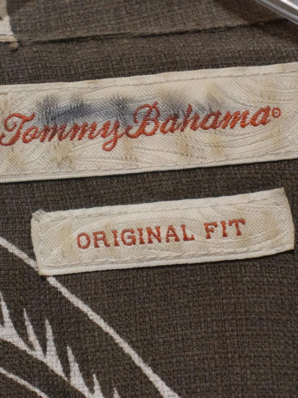 Tommy Bahama Serengeti Fronds Silk Hawaiian Camp Shirt M